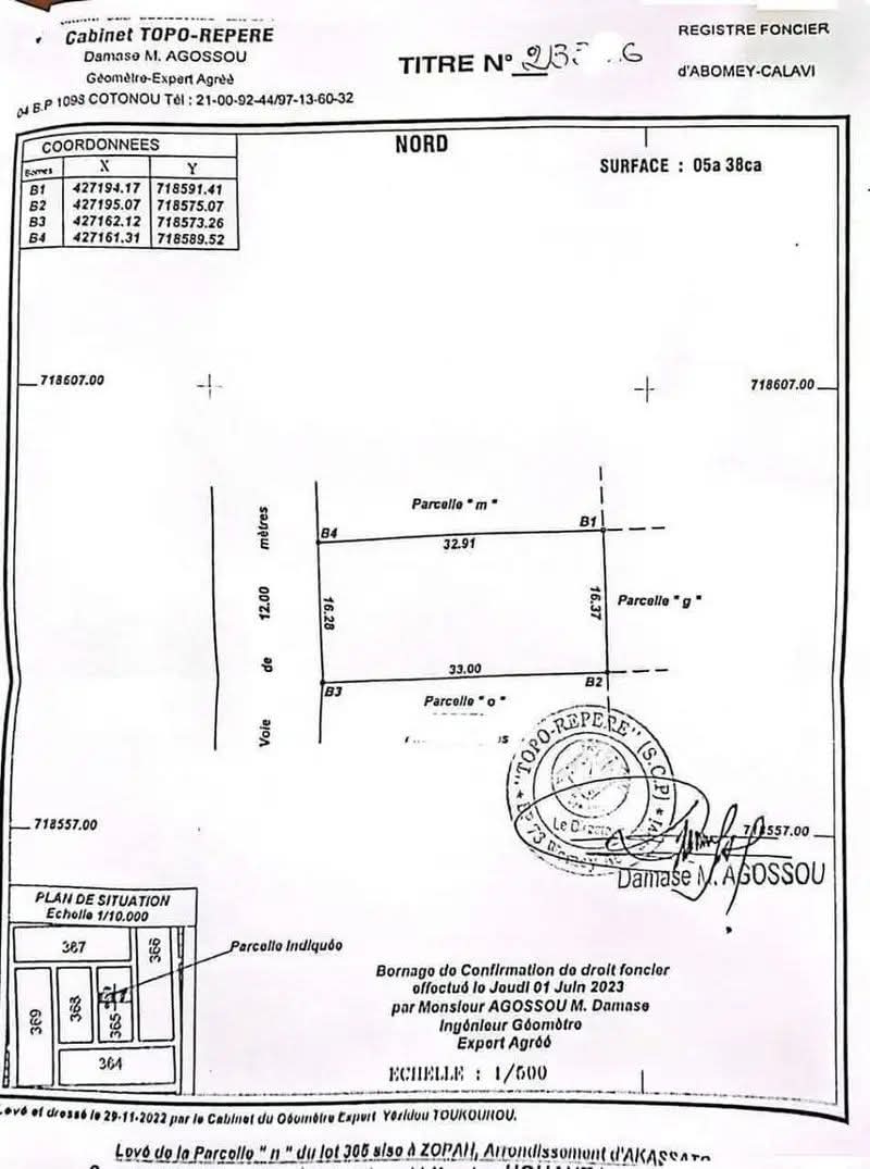 PARCELLE DÉJÀ LOTIE ET RECASÉE À VENDRE, ZOPAH - MARCHÉ DE GROS DE DANTOKPA - AKASSATO - CALAVI