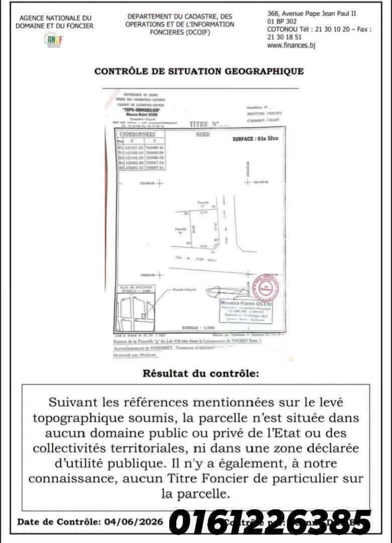 PARCELLE EN ANGLE DE RUE DÉJÀ LOTIE ET RECASÉE À VENDRE, PADEL CLUB - TOGBIN ZONE 3 - FIDJROSSÈ