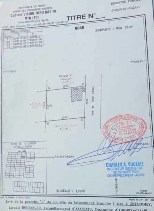 PARCELLE CLÔTURÉE LOTIE & RECASÉE À VENDRE,  HOUÈKÈGBO - ZÉTACOMEY - SUPERMARCHÉ EREVAN - STATION JNP - CALAVI